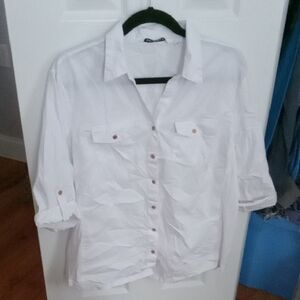 White Button Down Top